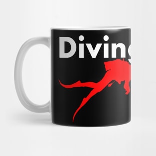 Diver shirt in retro vintage style - gift for divers and water sports enthusiasts. Mug